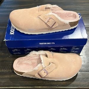 Birkenstock Boston Light Rose Shearling